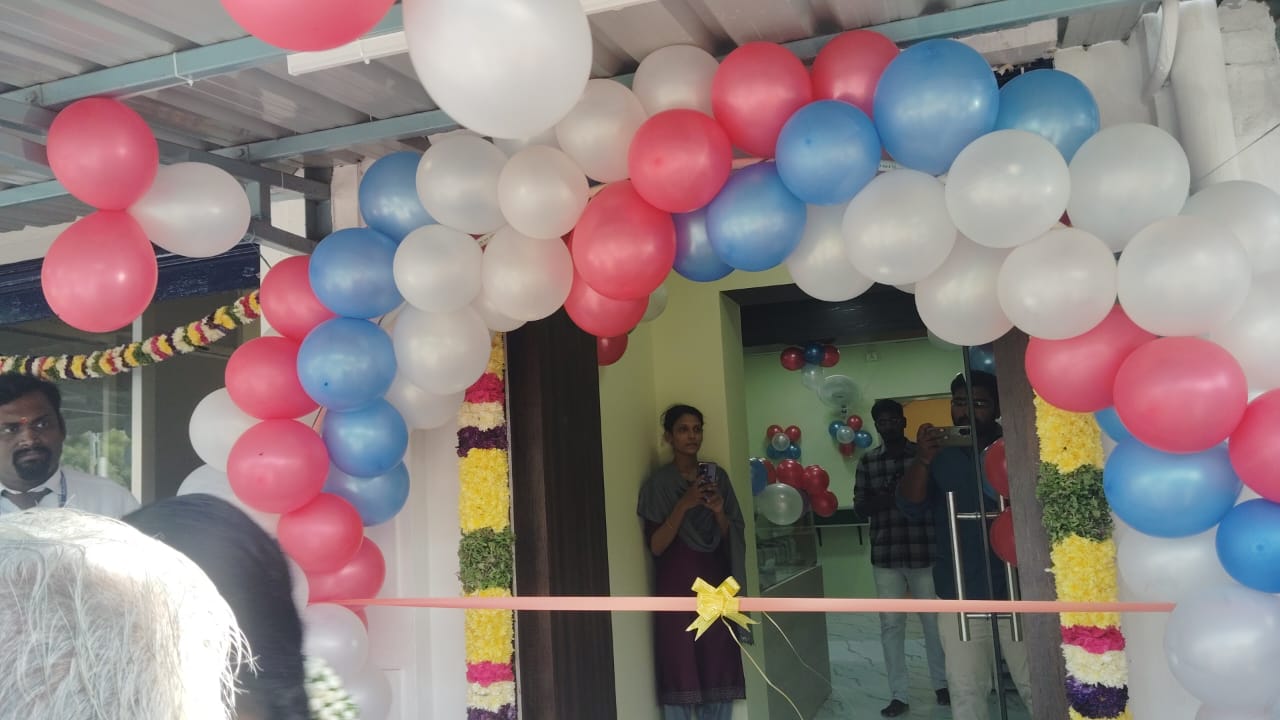 Attur branch decorated entrance with balloons