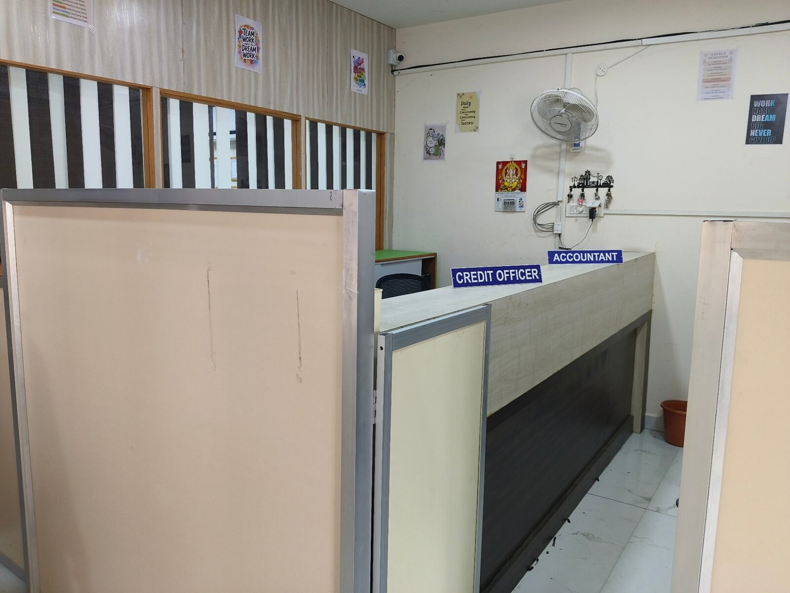 Credit officer and accountant desks