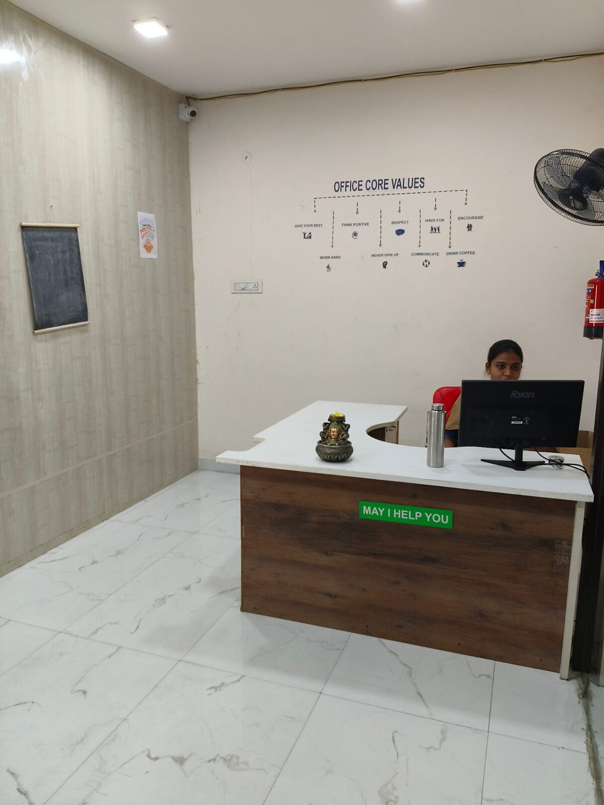 Reception desk with help counter