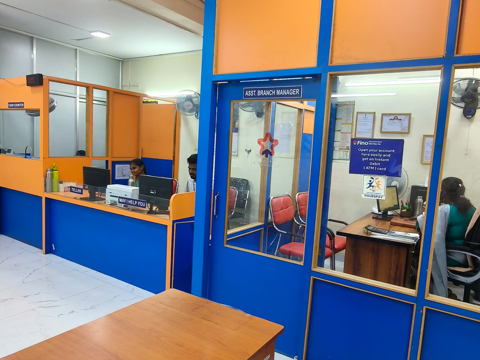 Salem branch cabins and cash counter