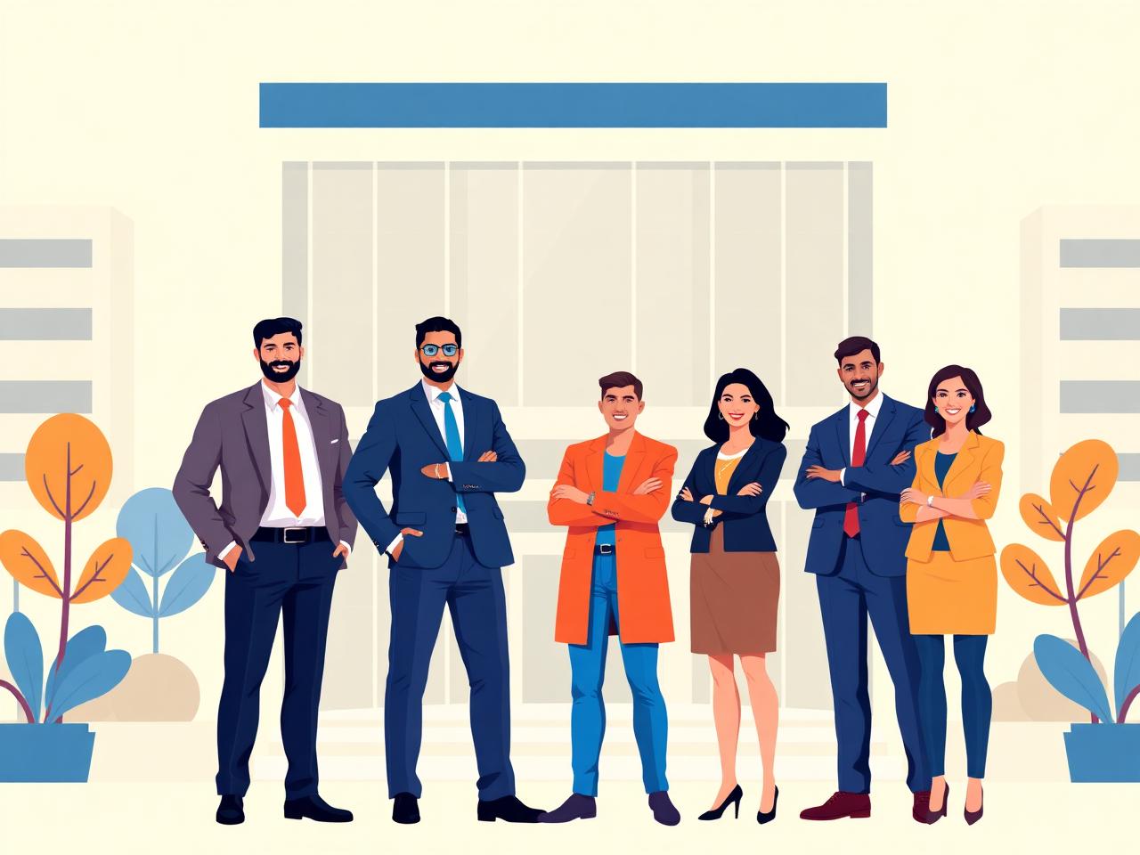 Leadership team illustration