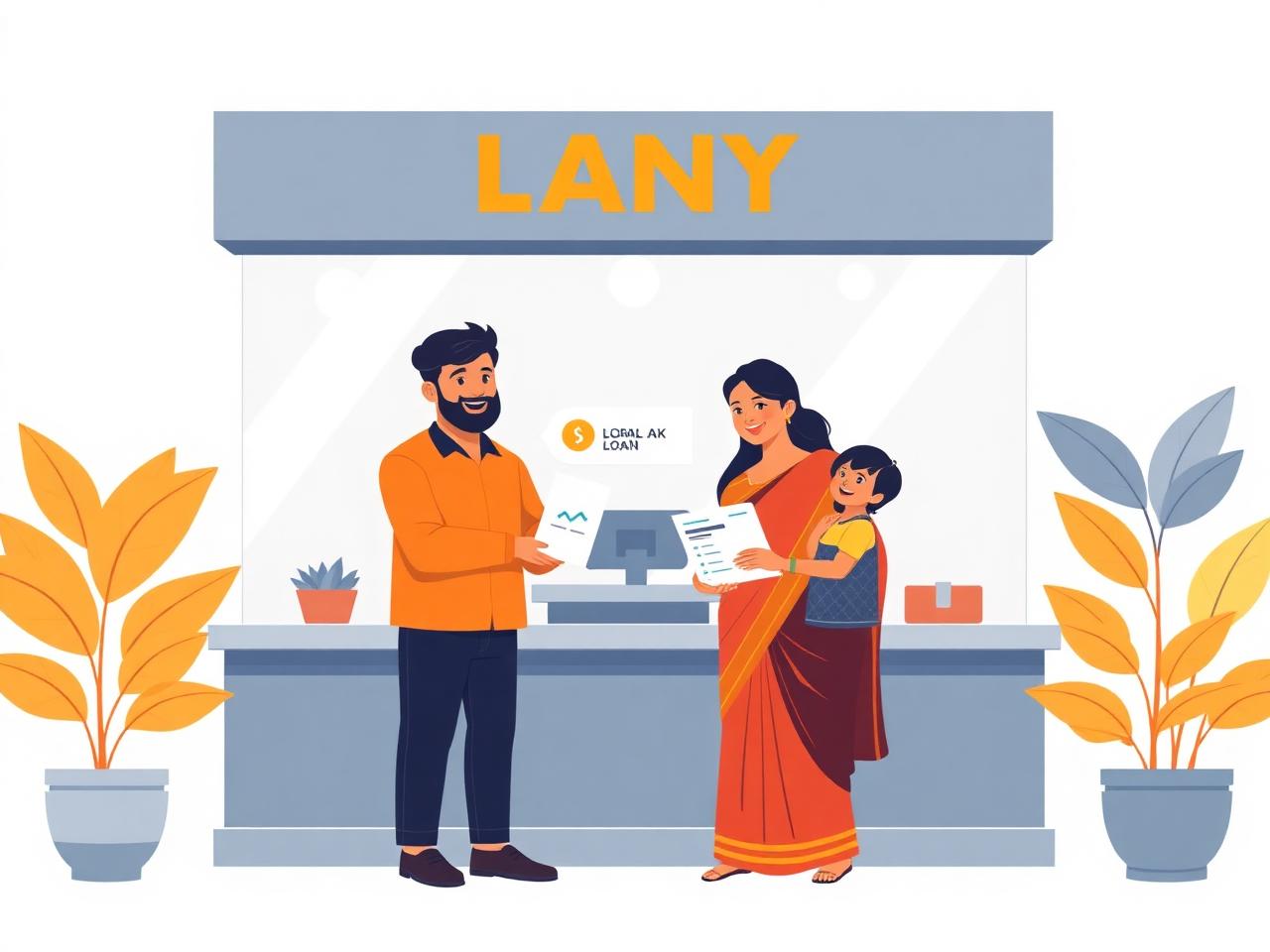 Indian family receiving loan approval at YoursPay branch in Salem