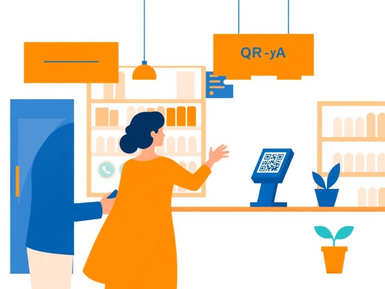 QR code and POS payment at Indian shop counter