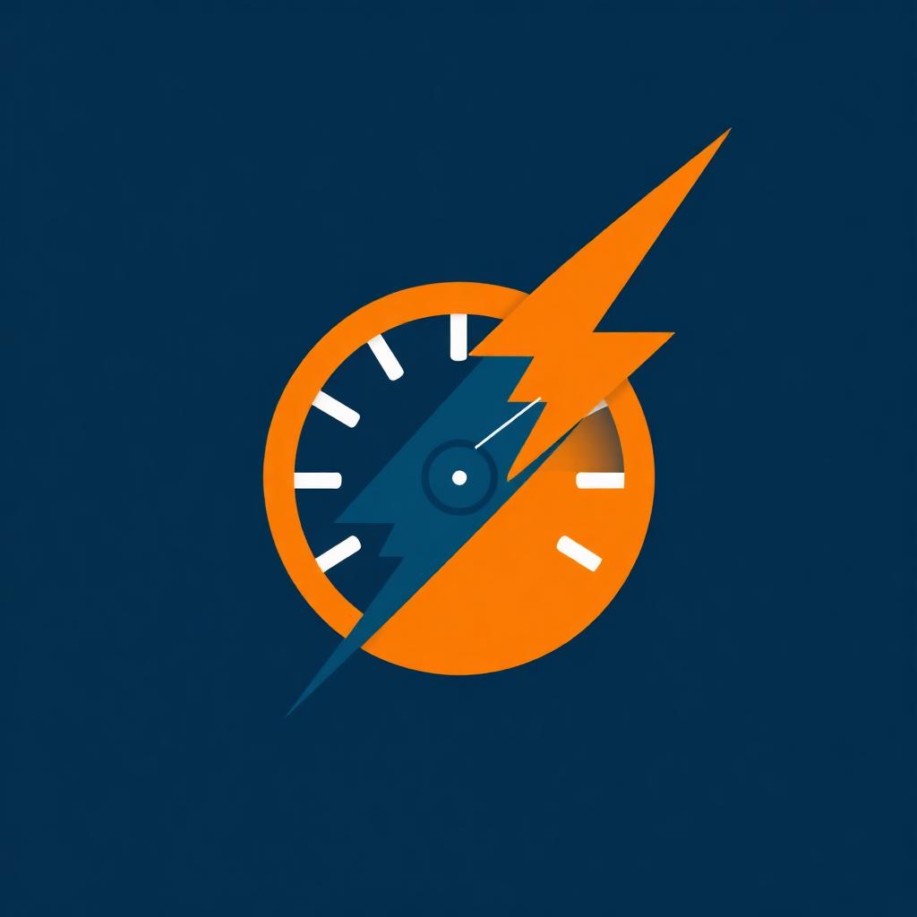 Speed - lightning bolt with speedometer