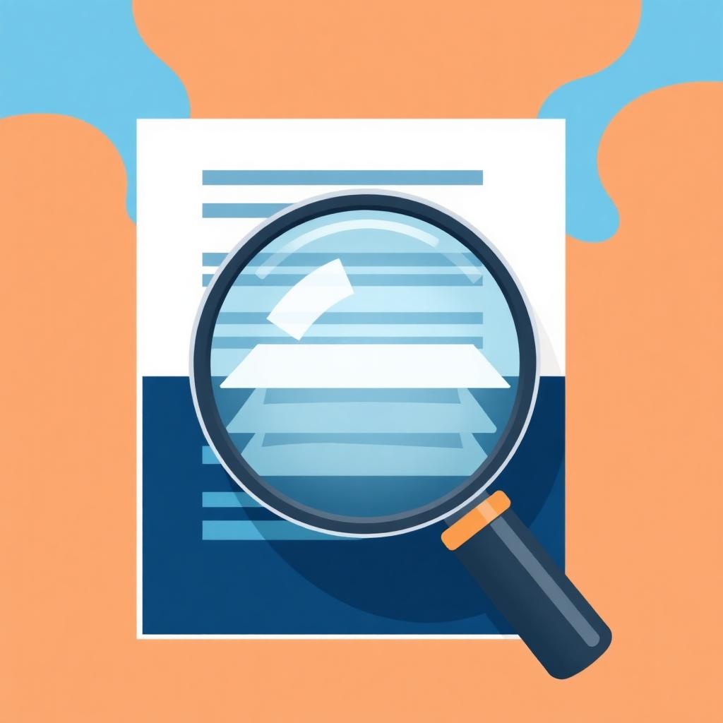Transparency - magnifying glass over document